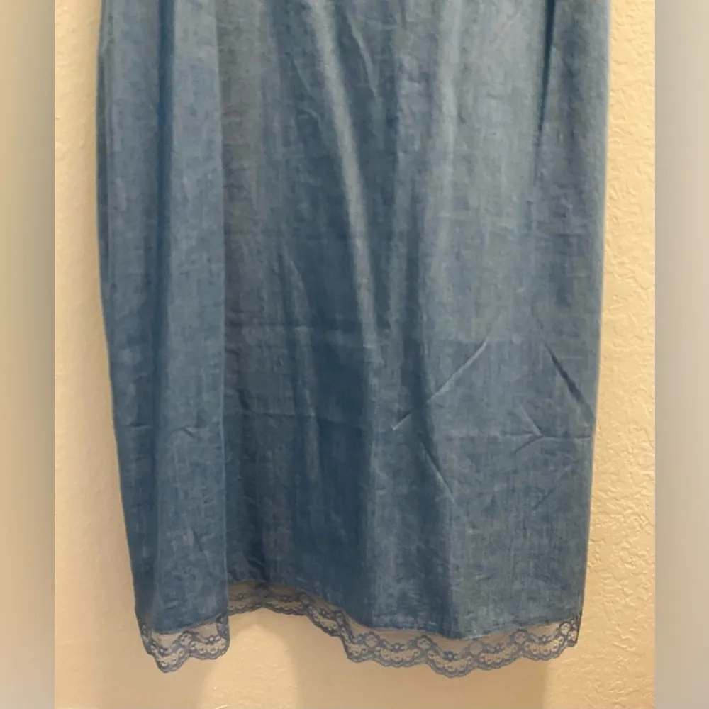 Love, Fire Lace and Chambray Mini Dress - Image 2