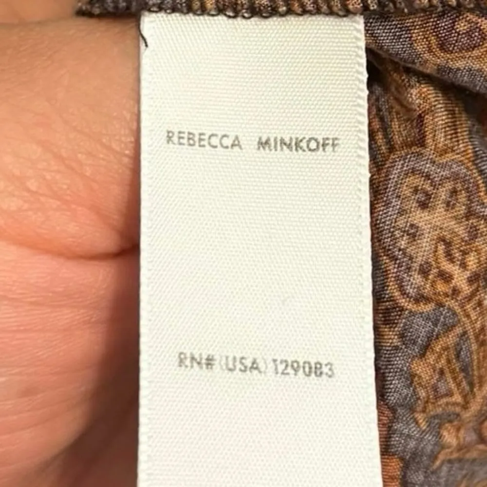 Rebecca Minkoff Jordana Rust Paisley High Ruffle Collared Size Large - Image 6