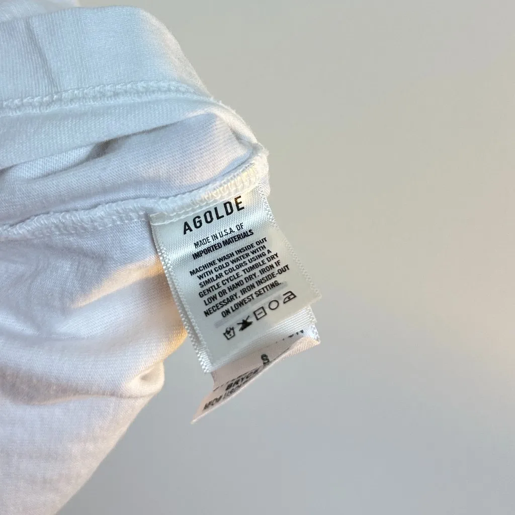 AGOLDE Bryce Cap Sleeve T-Shirt in White Size X-Small - Image 5