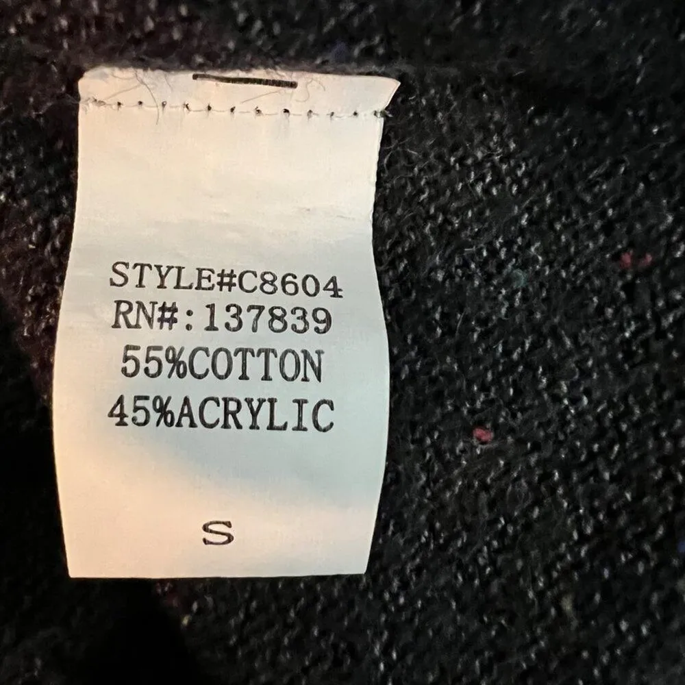 Dreamers Gray Spotted V Neck Long Sleeve Sweater Size‎ Small - Image 8