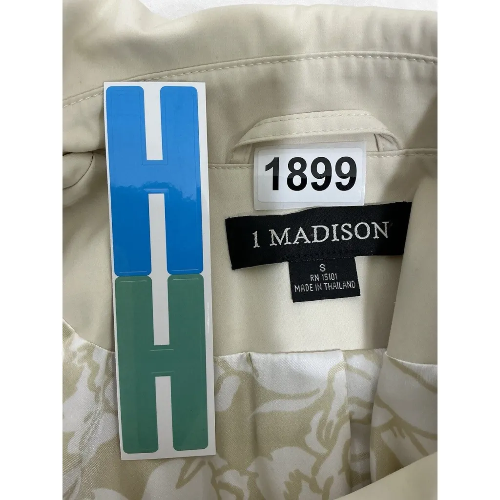 Womans 1 Madison Yellow Button Up Rain Coat Small - Image 3