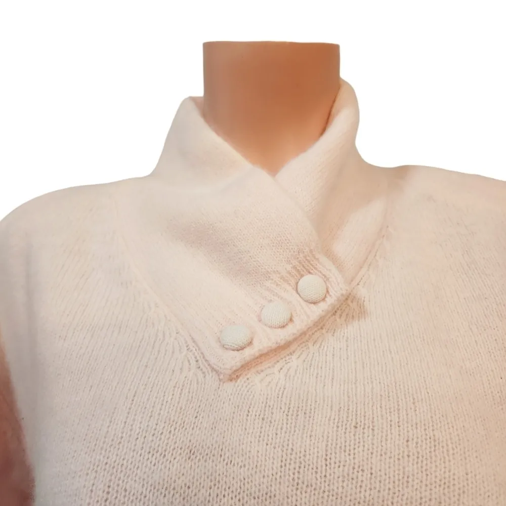 Christie & Jill Cowl V Neck Women’s Medium Long Sleeve Lambswool Pink Sz L Red Size L - Image 2