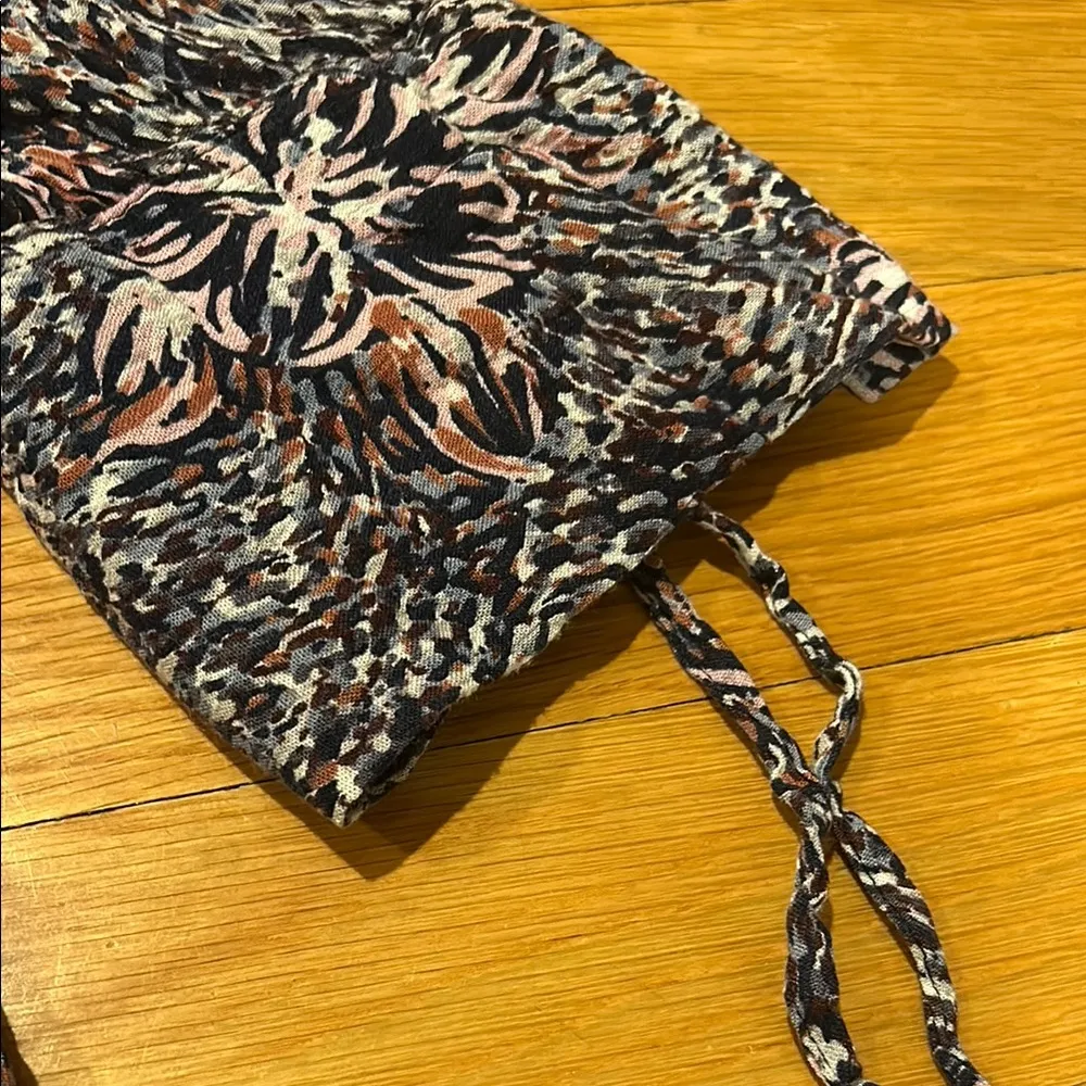 Motherhood Black Blouse with V-neck 3/4 Sleeve Ruffled Style - Image 3