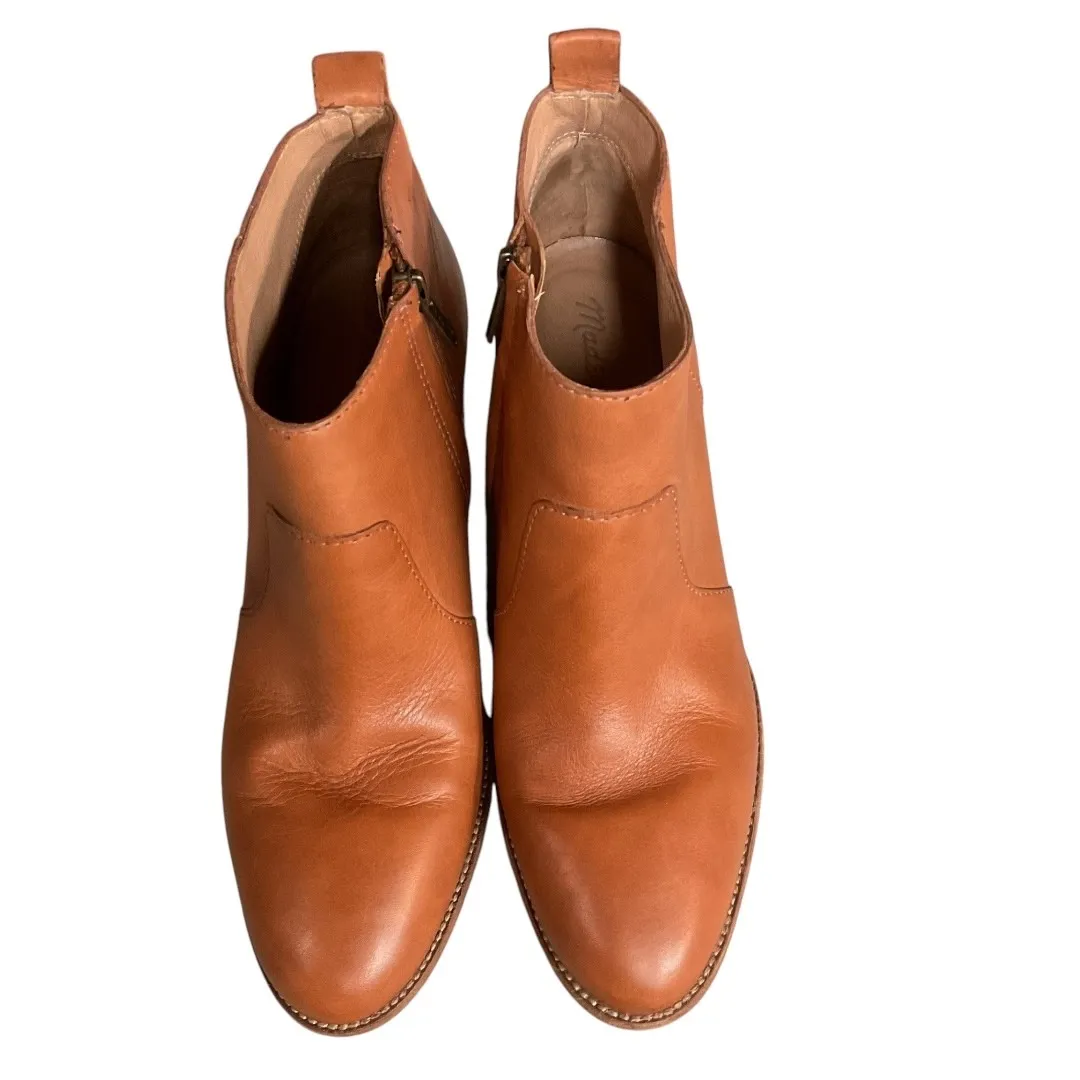 Madewell Women's The Brenner Ankle Boots Brown Leather Block Heel Size‎ 8.5 - Image 5