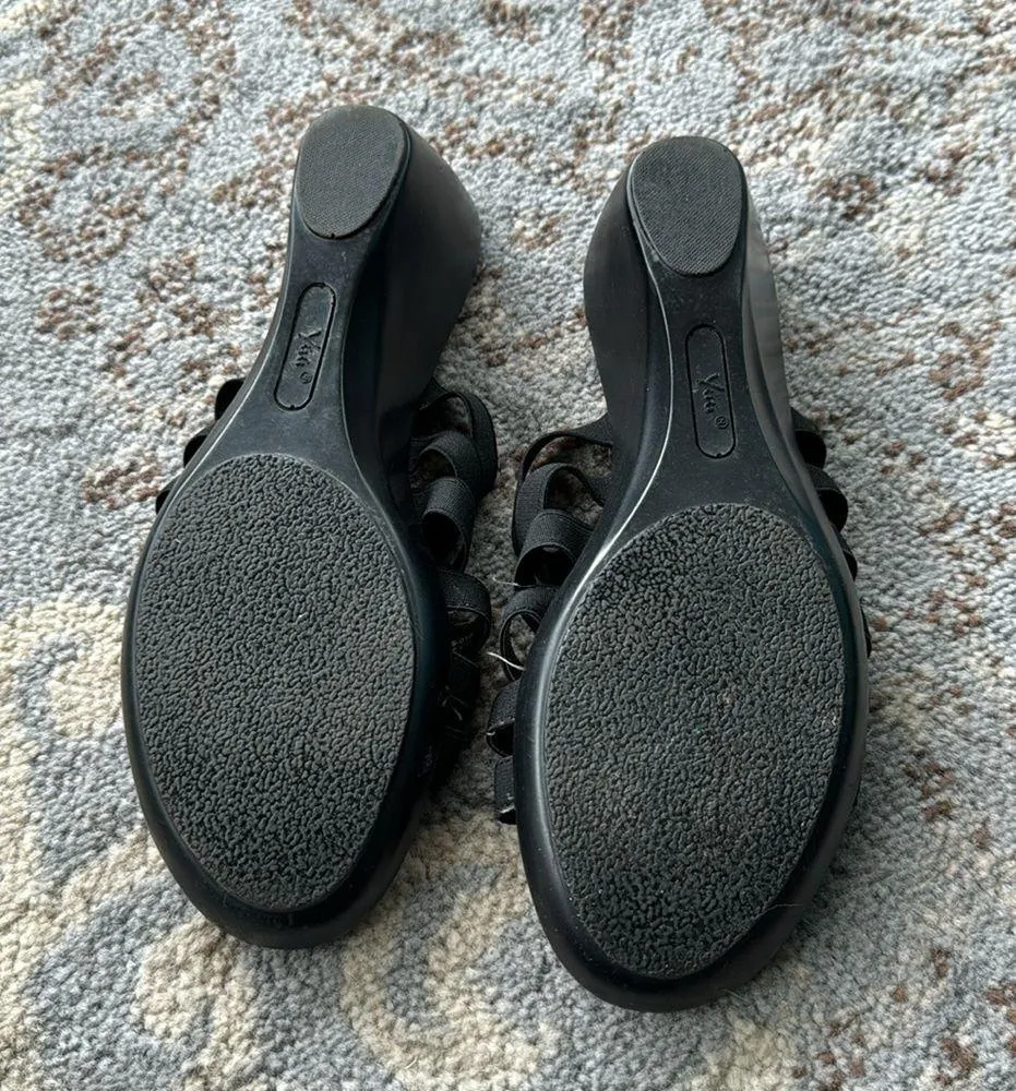 Yůů Wedge Strappy Sandals Black 9 Size undefined - Image 6