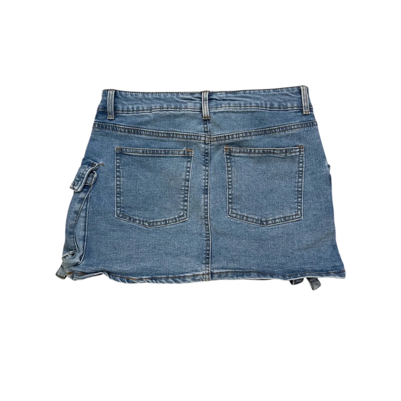 BBJ Los Angeles Denim Cargo Mini Skirt Tie Details Blue Size M Size M - Image 2