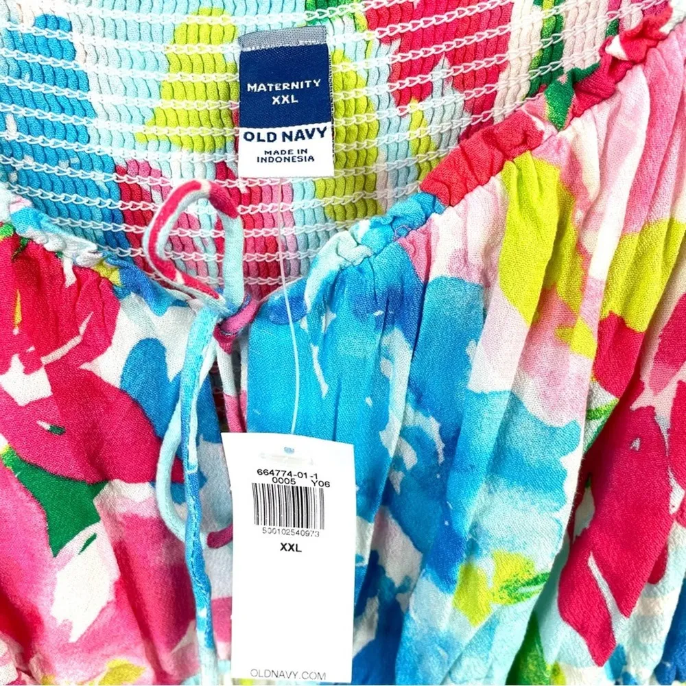 Old Navy Fit and Flare Tropical Floral Flowy Sleeveless Maternity Midi Dress XXL - Image 13