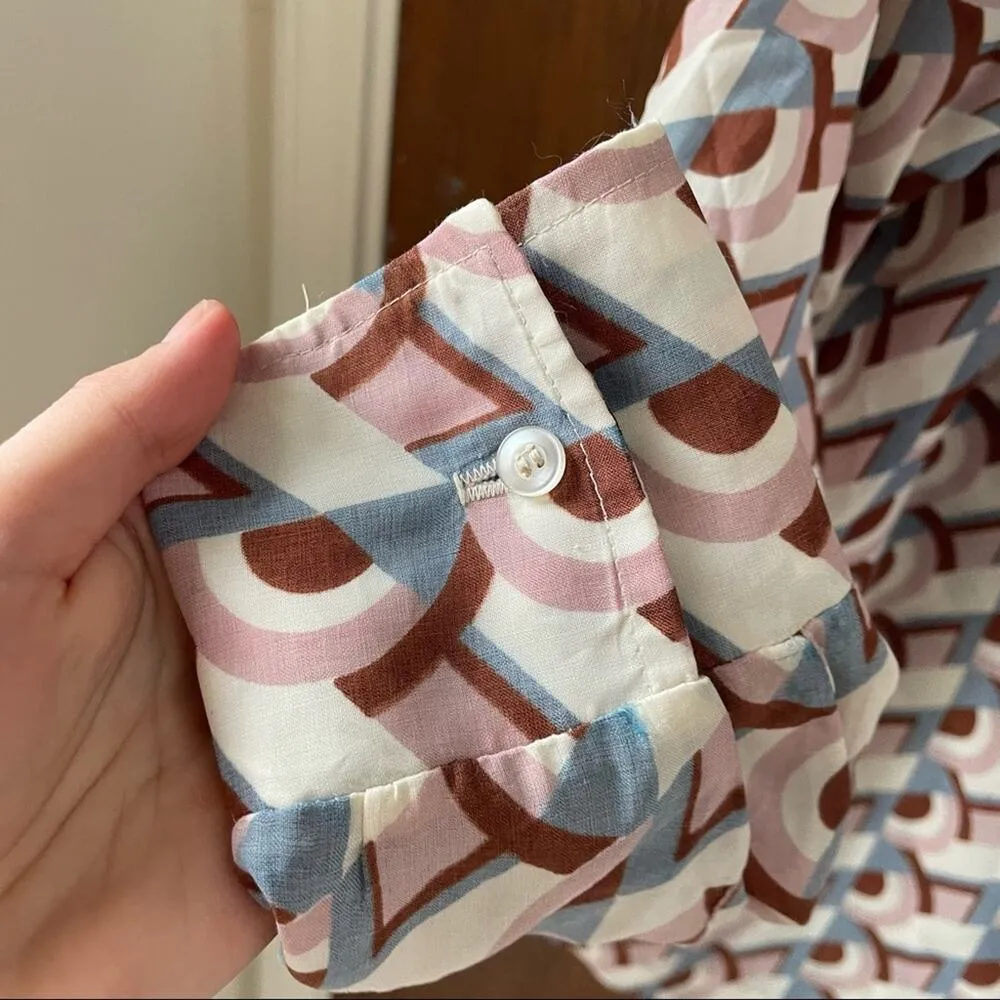 70s dagger collar groovy shirt Blue Size L - Image 4