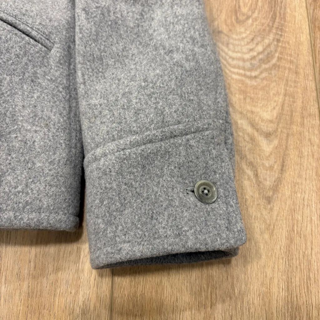 VTG! 🌟RALPH RALPH LAUREN🌟 CONVERTIABLE HOODED LAMBSWOOL ZIP UP COAT GREY SZ L - Image 3