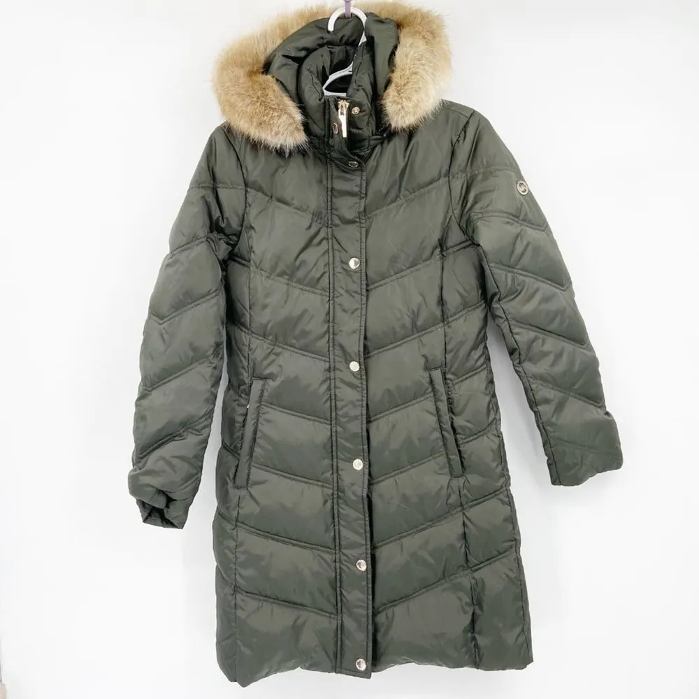 Michael Kors Missy 3/4 Down Faux Fur Trim Jacket - Image 18