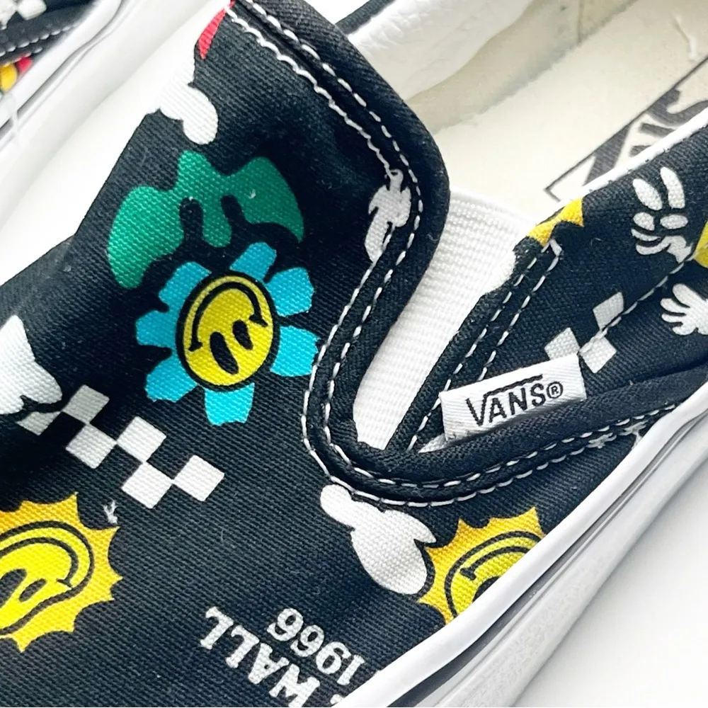 VANS Better Day Black Graphic Slip On Canvas Shoes, Size 9 - Image 8