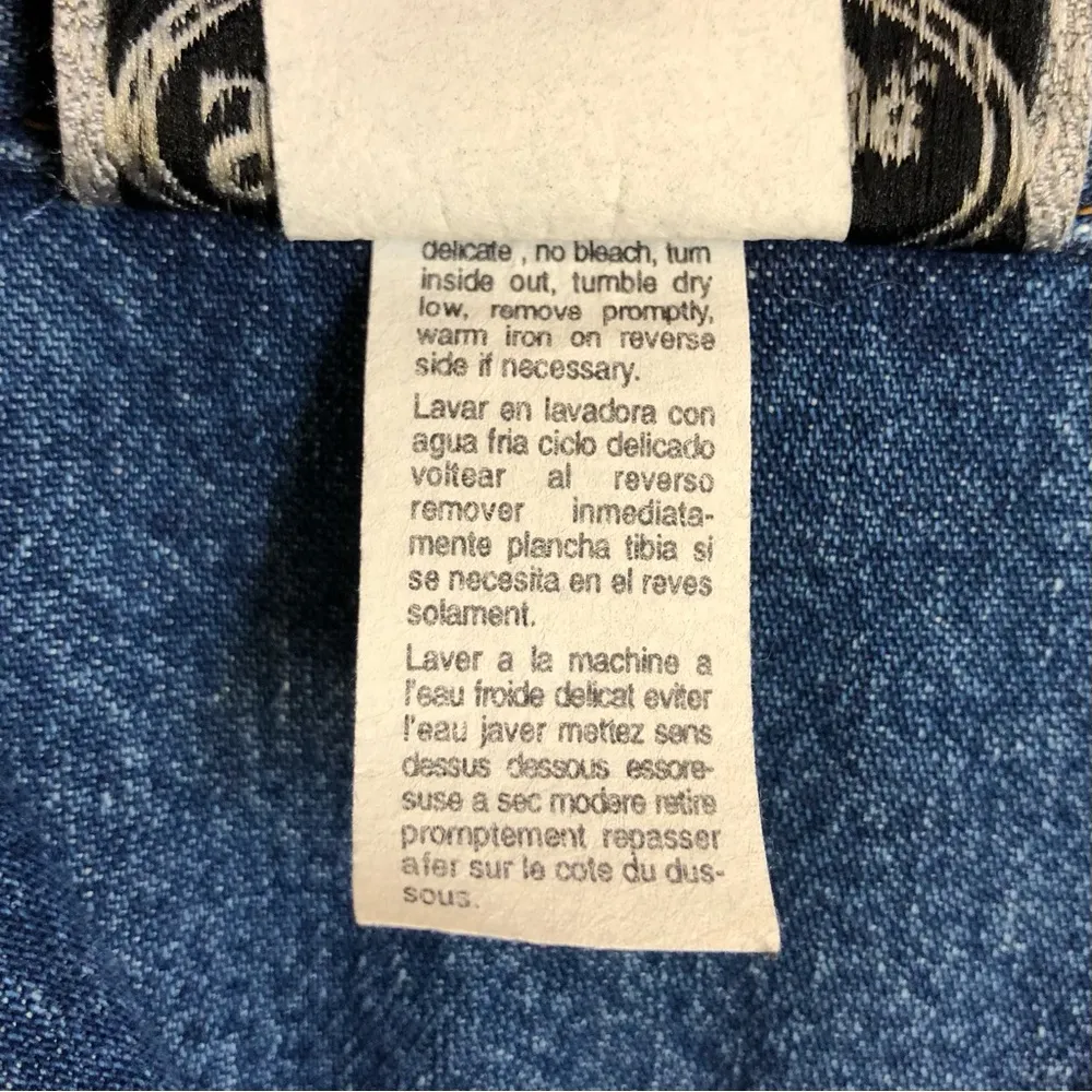 Vintage 90's Y2K Stonebridge Western Pearl Snap Medium Blue Denim Jean Jacket Size 14 - Image 6