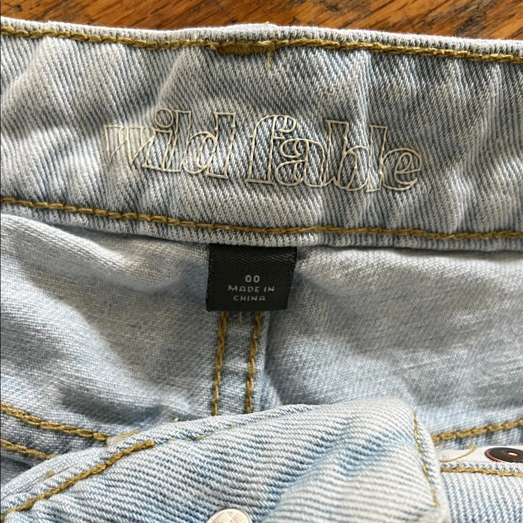 Wild Fable Light Blue Frayed Jean Shorts - Image 2
