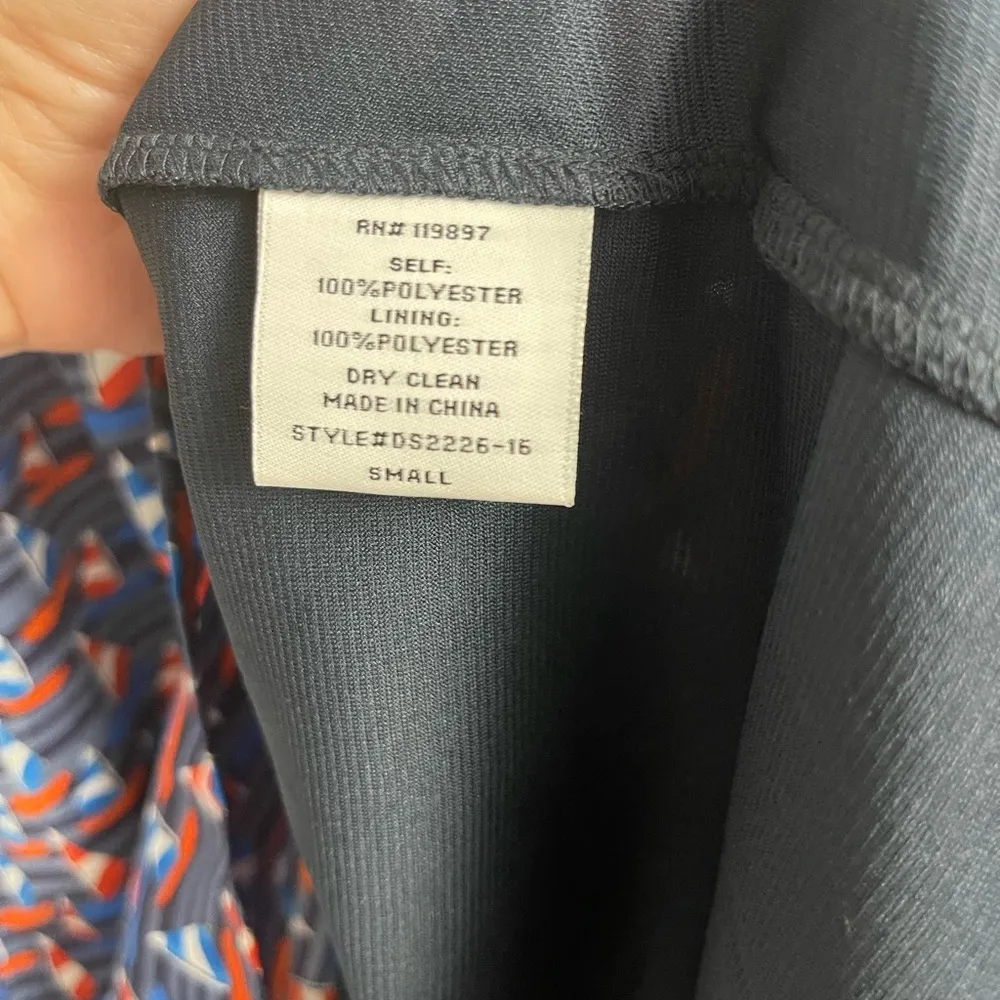 💋41 Hawthorne Boat Print Summer Blue And Red Sleeveless Lightweight Dress,Small - Image 3