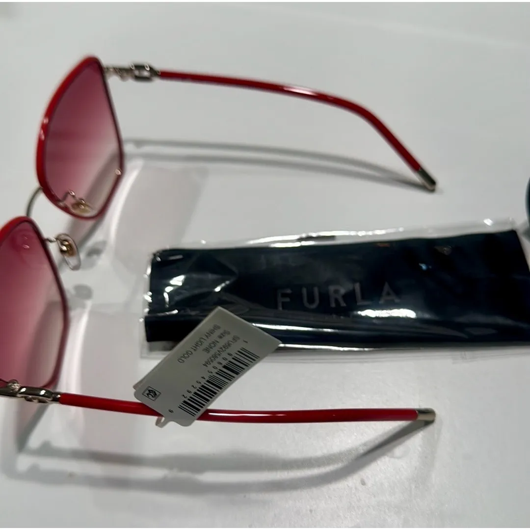 Furla 58mm Gradient Square Sunglasses Shiny Light Gold - Image 4