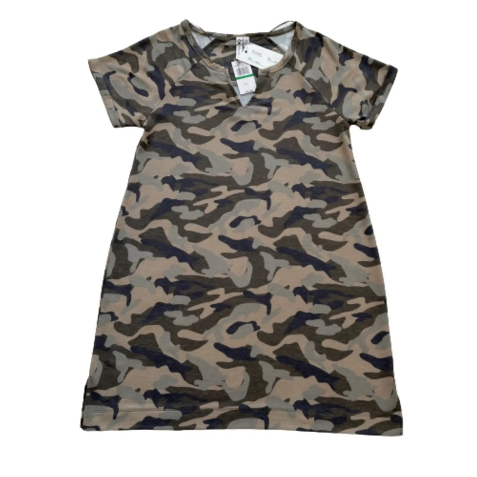 Cable & Gauge Dress Camo V-Neck Short Sleeve Casual A-Line Dress Large NEW - Image 7