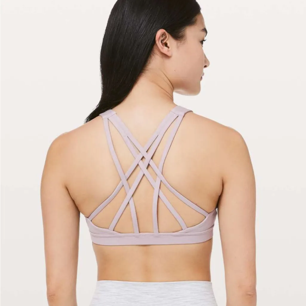 Lululemon Free To Be Serene Bra *High Neck Heathered‎ Powdered Mauve W2BIBS Sz 6 - Image 2