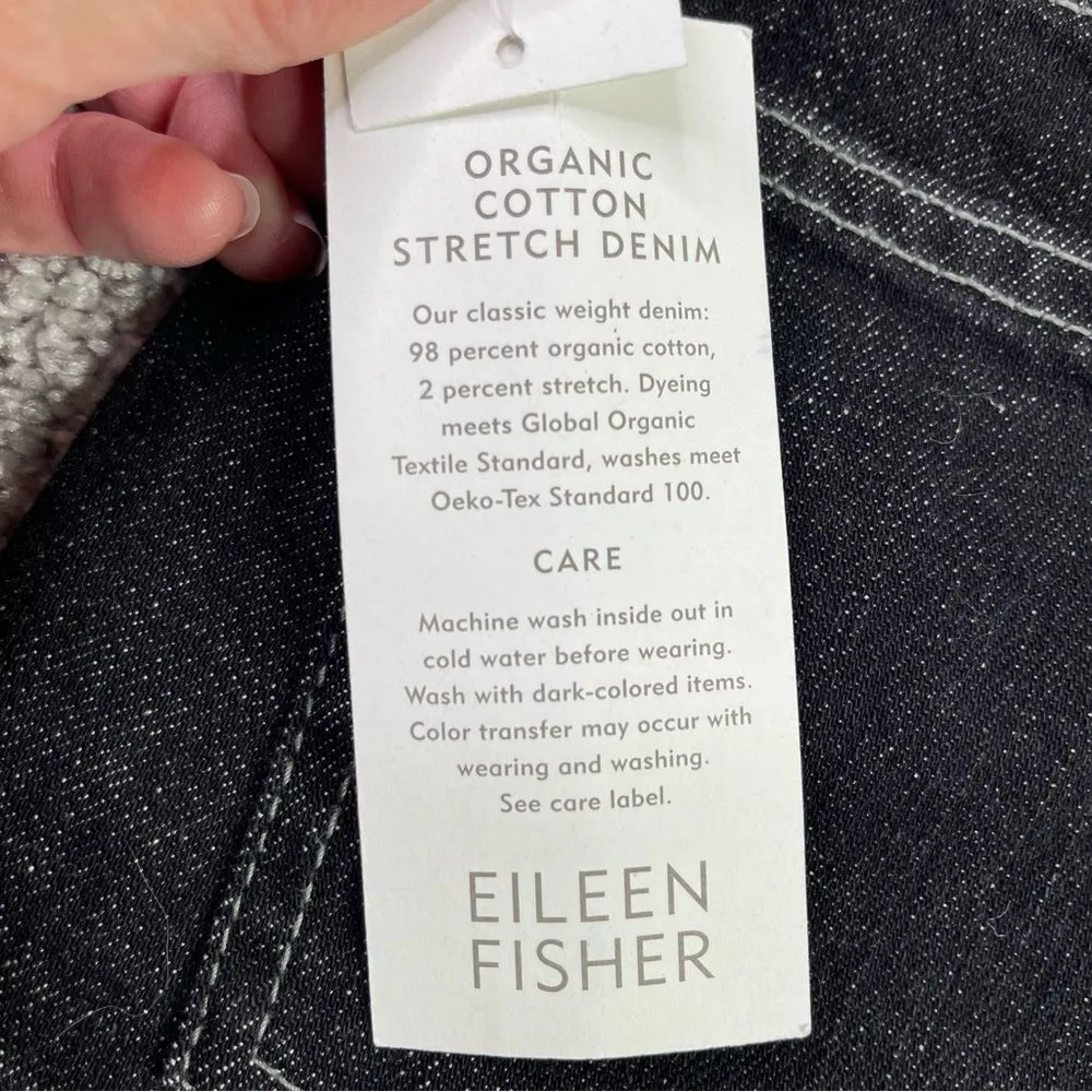 Eileen Fisher Jeans Women's 2 Black Skinny Mid-Rise Denim Stretch Organic Cotton - Image 11