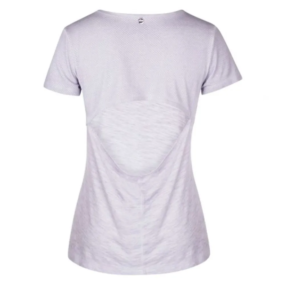 LORNA Jane ‘Cara’ Short Sleeve Open Back Tee Shirt In Heathered Gray Size Small - Image 4