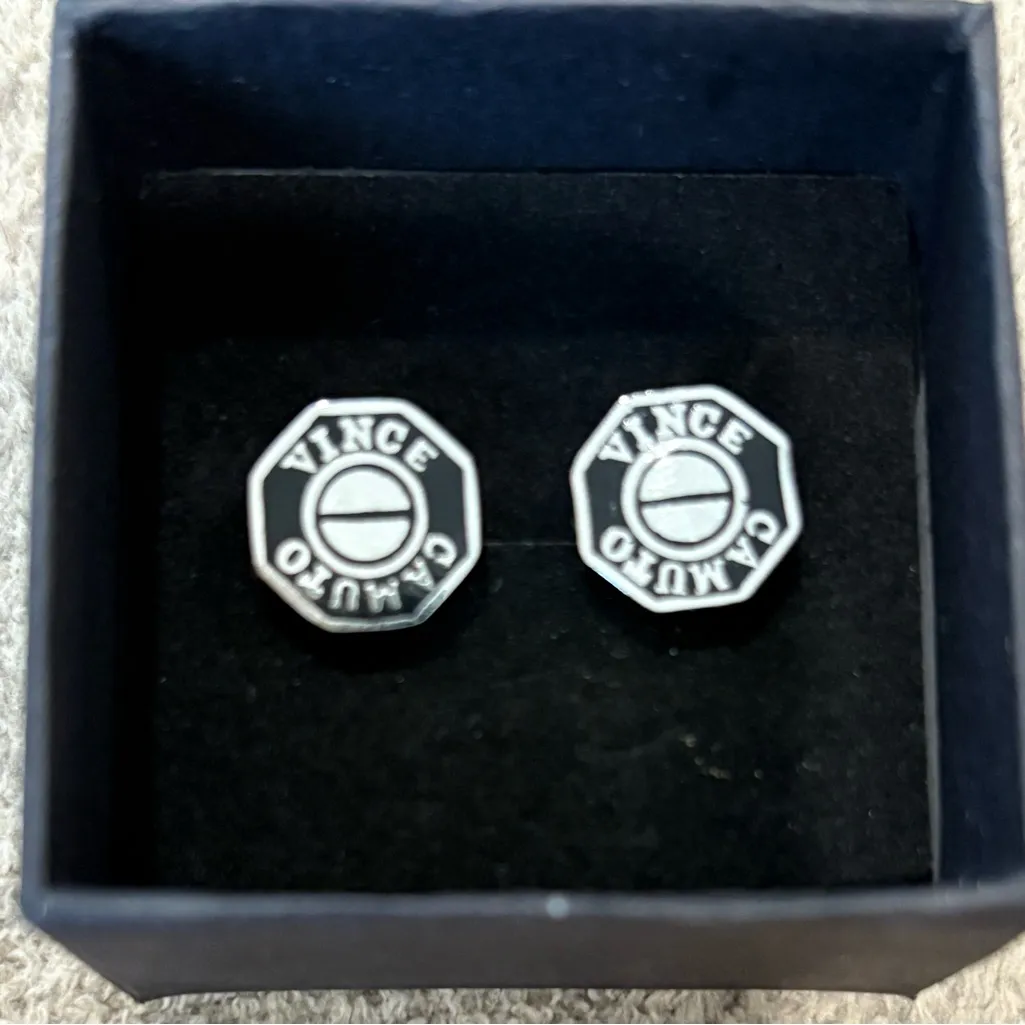 Vince Camuto  Black and Silver Stud Earrings - Image 3