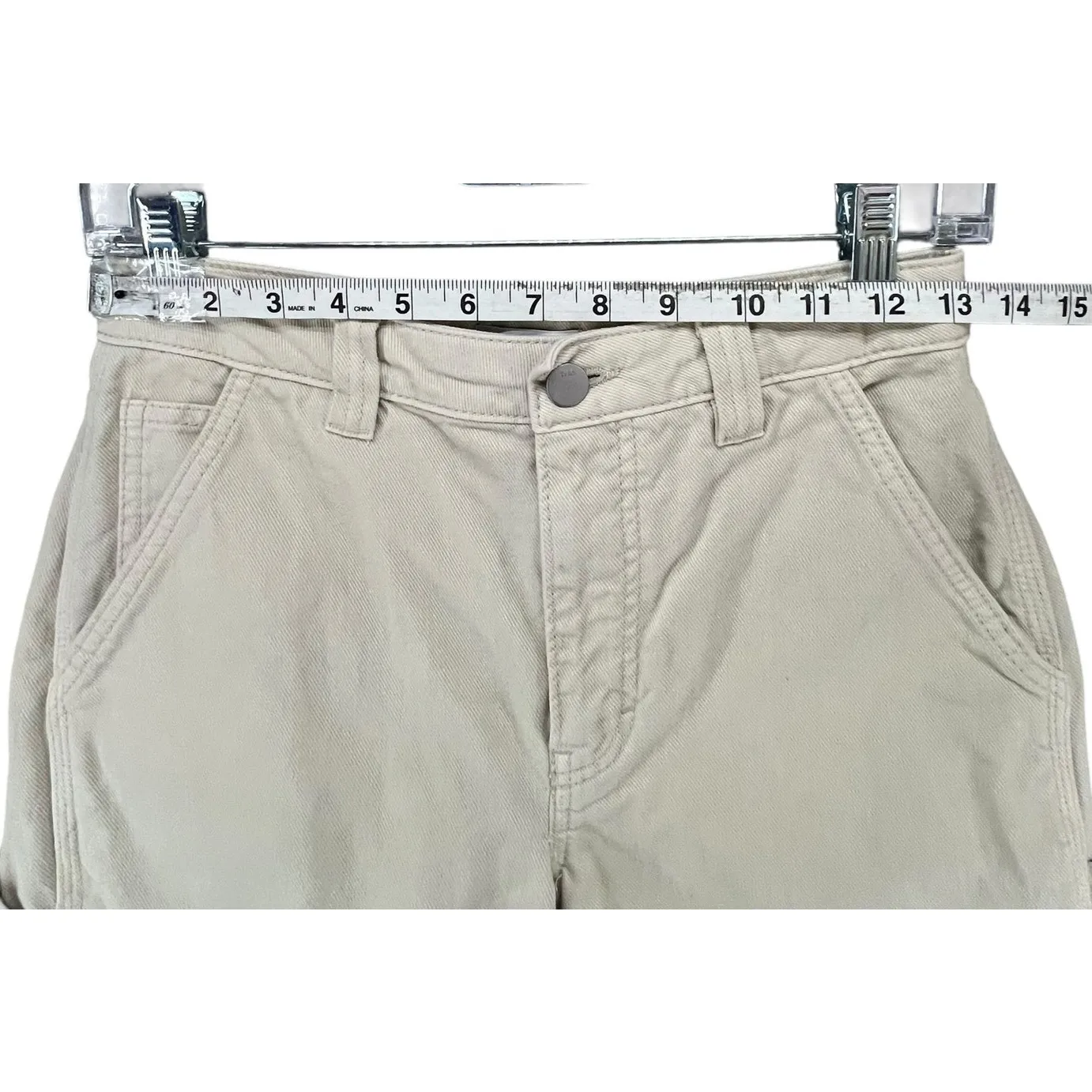 Aritzia Tna Greenwich Carpenter Pants Womens 0 Beige Straight Leg Cotton Utility - Image 6