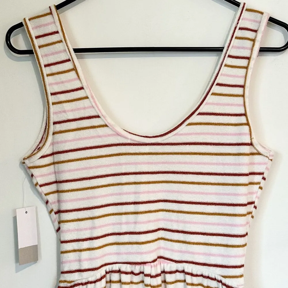 NWT BP Terry Sleeveless Romper in White Mara Stripe - Size: Small - Image 6