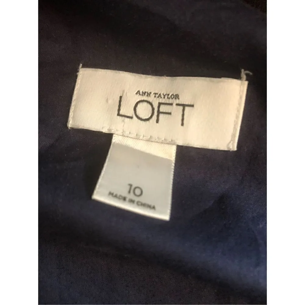 Ann Taylor navy blue, chartreuse and orange bold floral print dress.

Lightweigh - Image 11