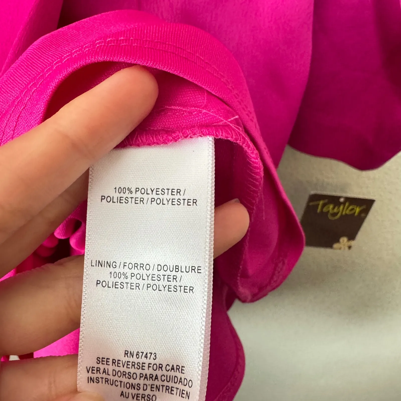 Taylor Size 6 Pink Wrap Dress‎ Long Sleeve Career Cocktail Party Dress - Image 7