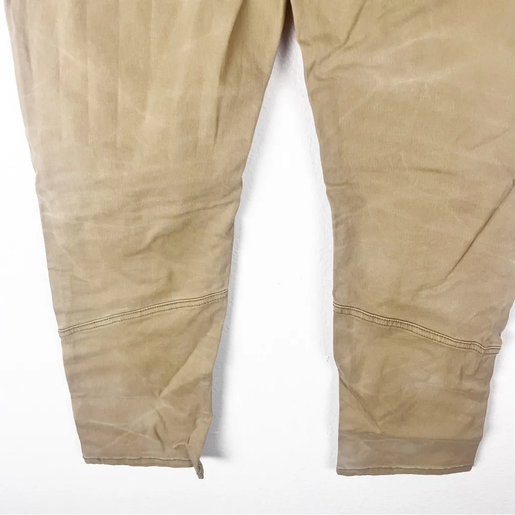 FREE PEOPLE Khaki Black Patchwork Five Pocket Cargo Style Jeans Size 12 - Image 7