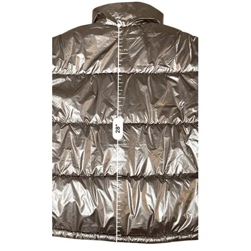 Ava & Viv Plus Size Copper Metallic Puffer‎ Coat 1X NWOT Outerwear Winter - Image 10