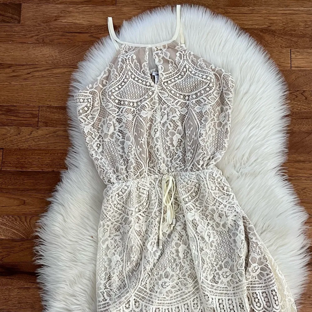 BAR lll Sydney White/ Ivory Lace Maxi Wrap Dress Bridal - Image 3