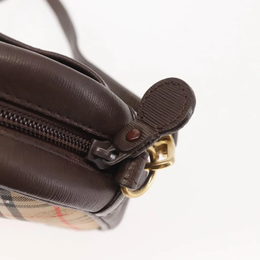 Burberrys Nova Check Shoulder Bag Canvas Beige Gold Authentic - Image 2