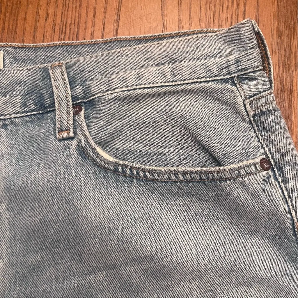 AGOLDE‎ Parker Loose Fit High Rise Vintage Long Denim Shorts in Twister Size 32 - Image 11