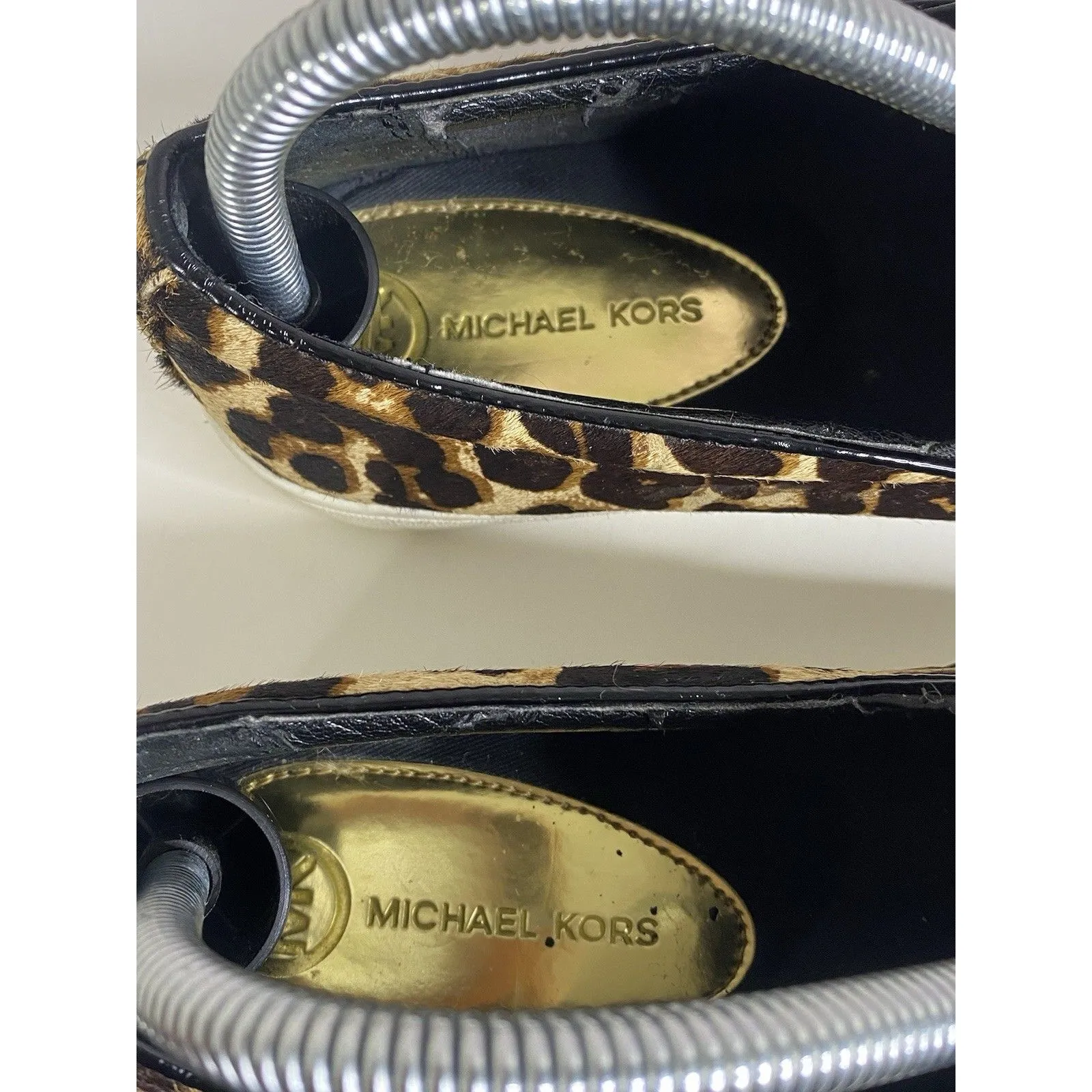 Michael Kors Keaton Leopard Real Calf Hair Slip-On Sneaker Women’s Size 8 1/2 - Image 4