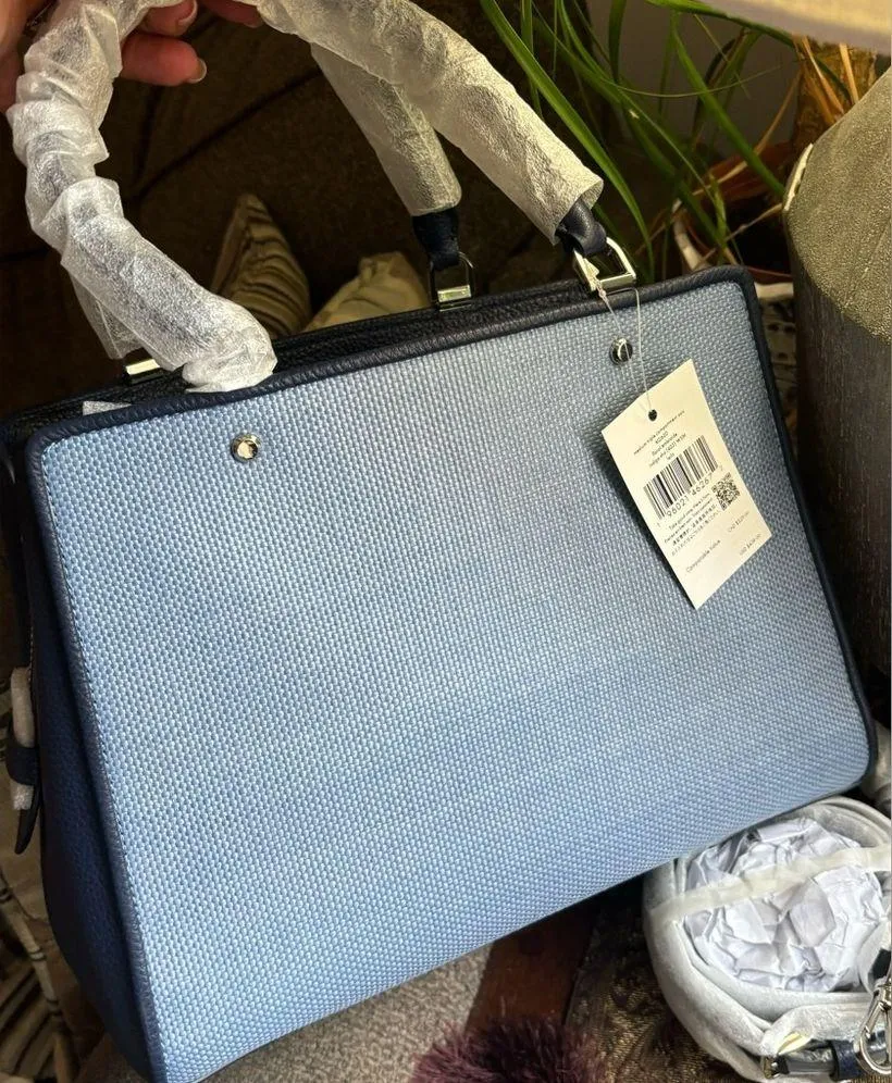 Authentic KATE SPADE floral Thick Canvas/pebbled leather 3 compart. Satch/crosby - Image 7