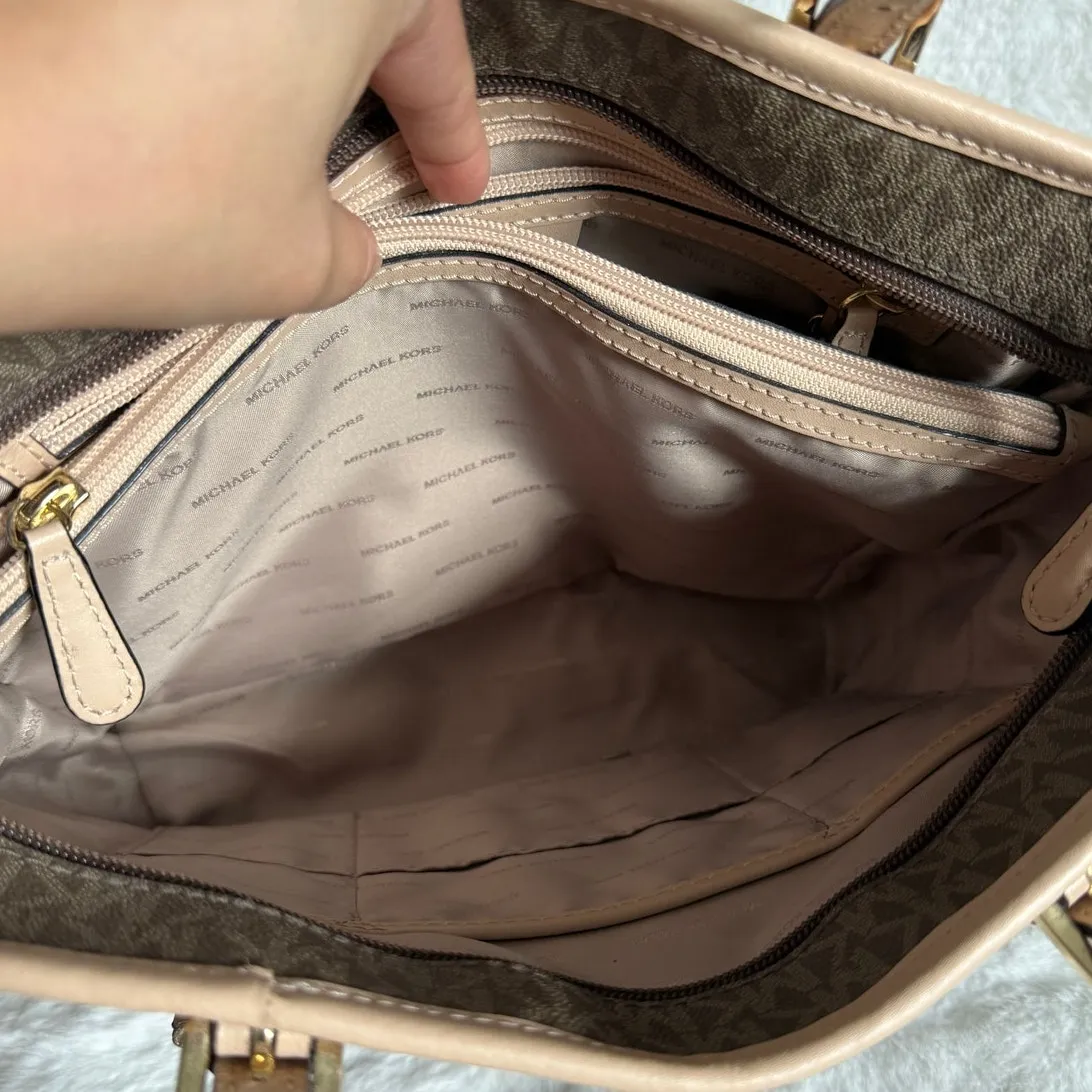 Michael Kors Brown Jet Set Medium Logo Tote Bag - Image 8