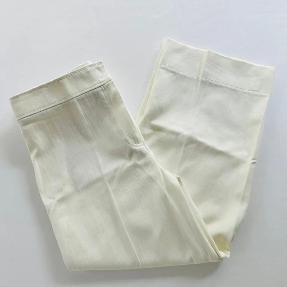 Akris Punto Ladies Twill Pant Cream Size 10 Ankle Straight Flat Front Dress Work - Image 3