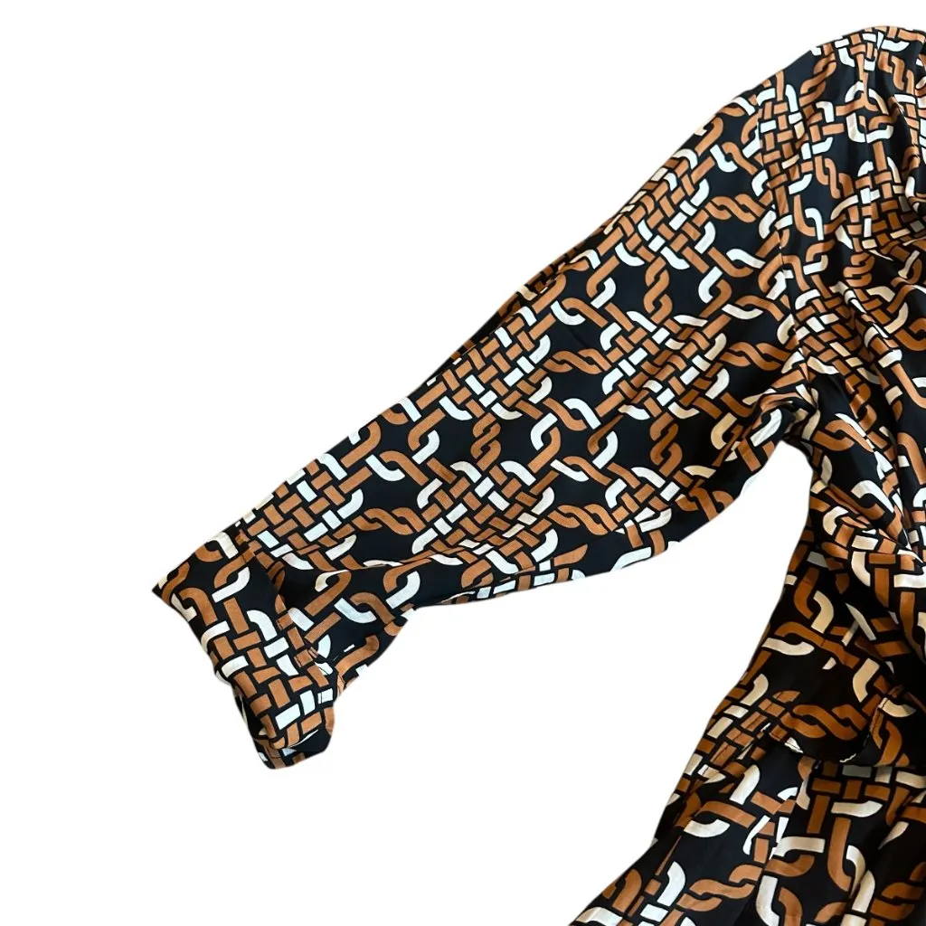 Faithfull The Brand Mirah Shirt Dress Button-Down Fun Print Long Sleeve Size 10 - Image 4