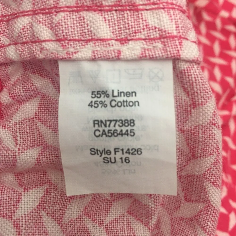 J. Crew Pink Geometric Print Linen Shorts - Image 3