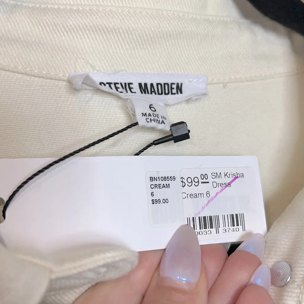 NWT Steve Madden Cream Krisha Cotton Utility Dress - Image 4