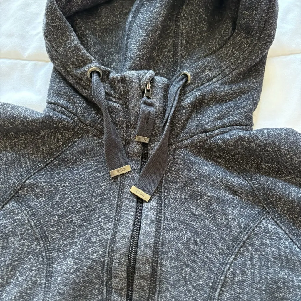 Zella Womens Size Small Hooded Jacket Gray Hoodie Sweatshirt Full Zip Gym - Image 4