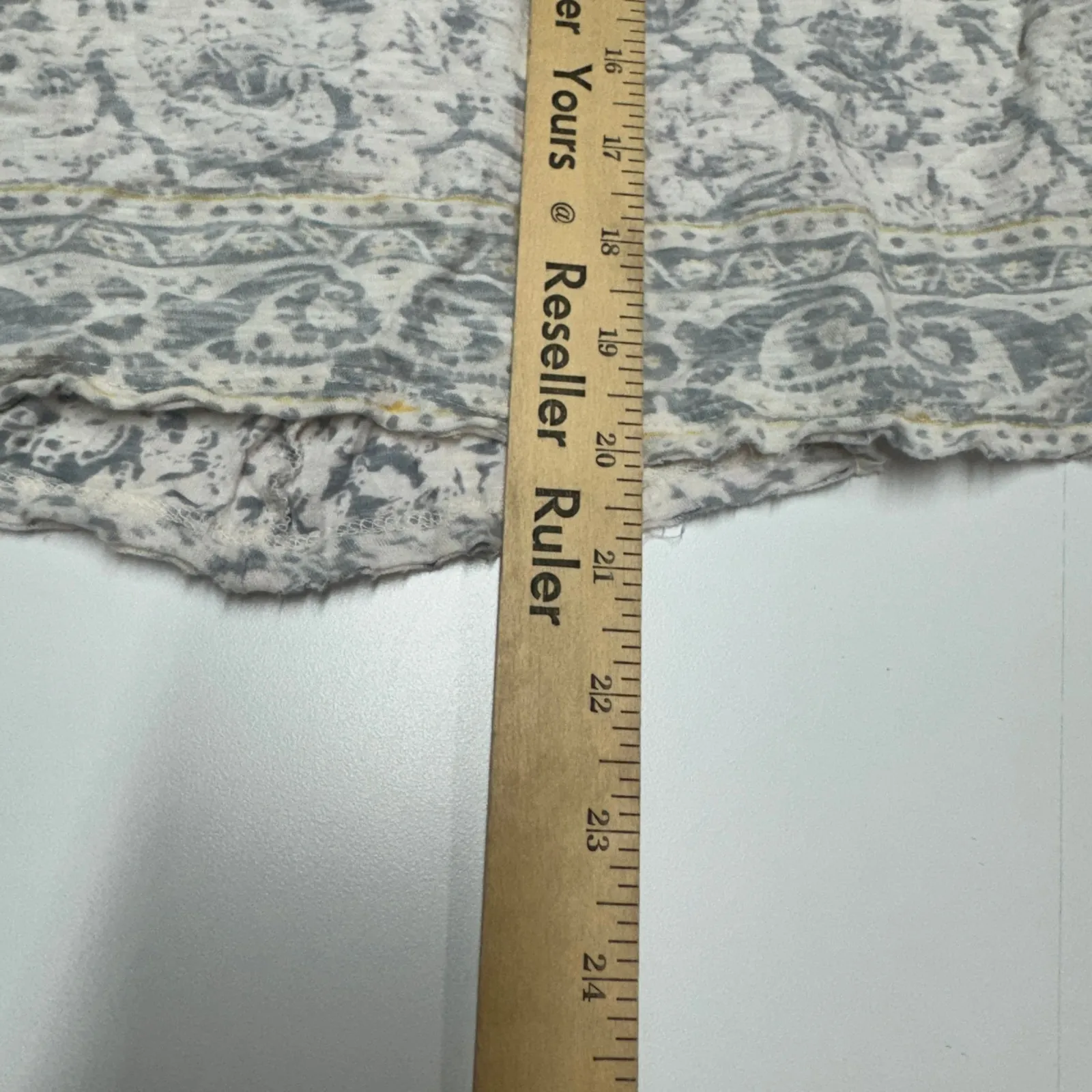 Free People Top Womens X Small Ivory Combo Blue Floral Print Hide Tide‎ Tee - Image 9