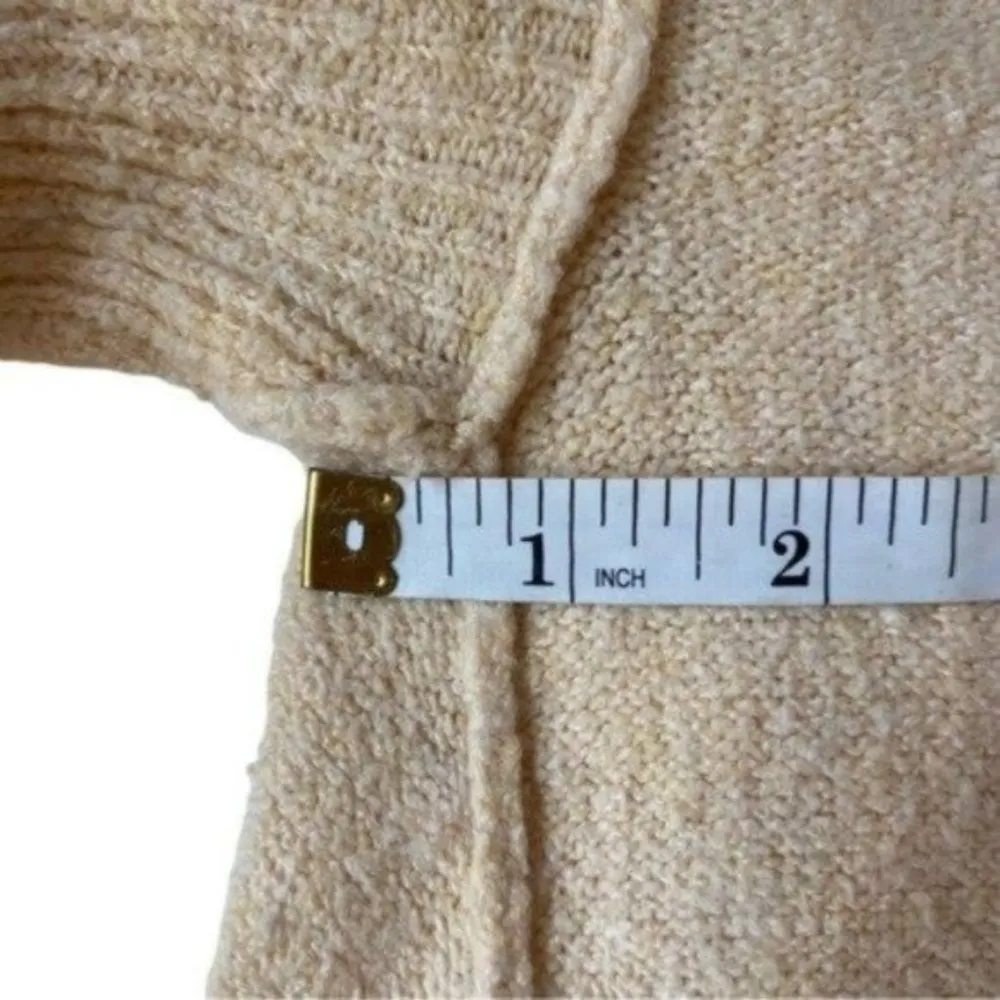 Free People Cream Peachy Long Sleeve Cowl Turtleneck Sweater Oversized XS - Image 4