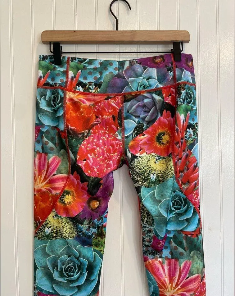 ADIDAS Snowboarding Vivarium Succulent Floral Print Leggings Pants Tights Size L - Image 8