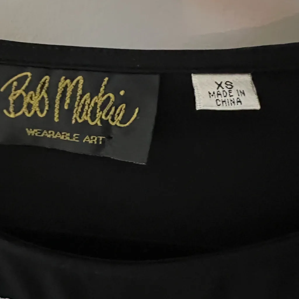 Vintage Bob Mackie Wearable ArtElegant Black Embellished Women's Top - Image 4