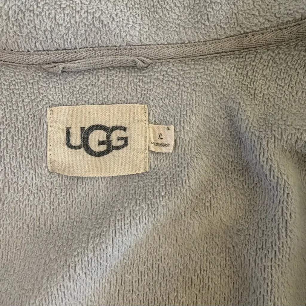 UGG Blanche II Robe XL • Gray Fleece Shawl Collar Lounge Robe - Image 6