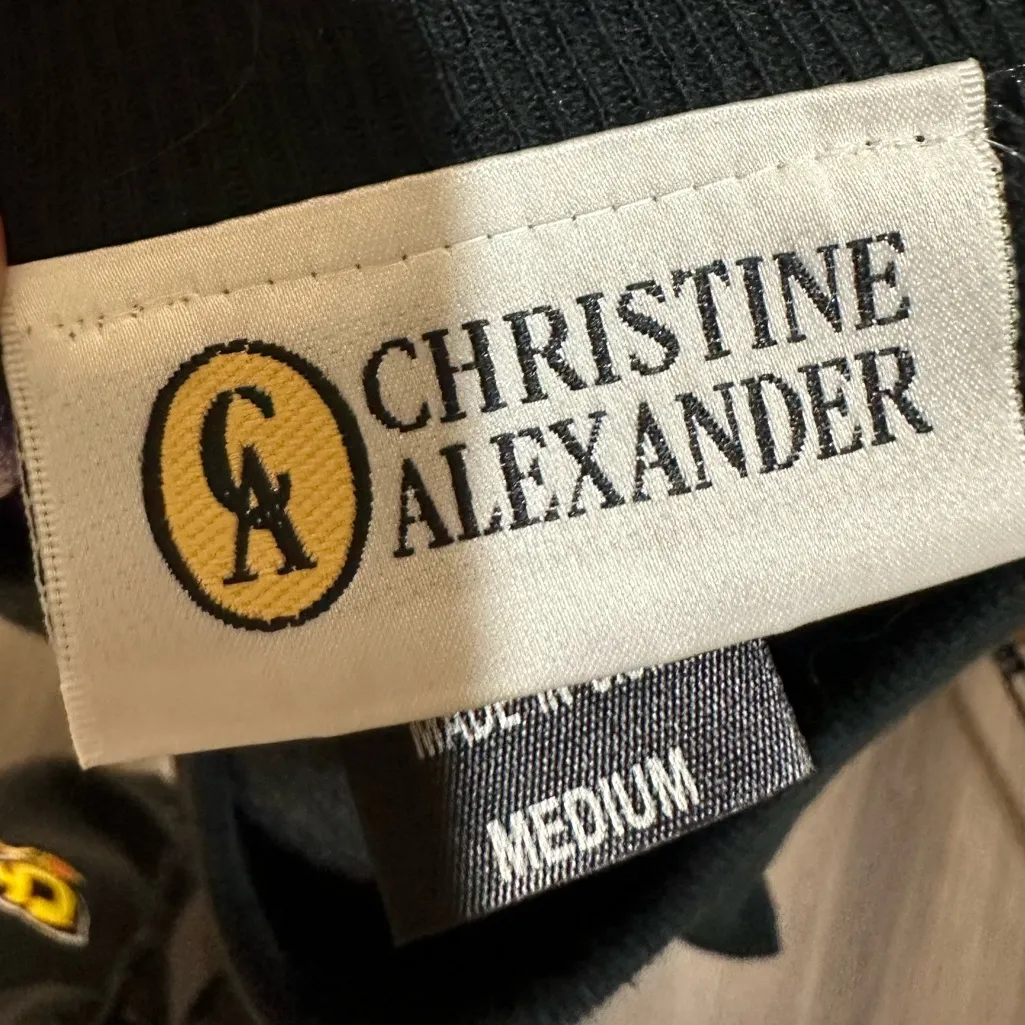 Vintage CHRISTINE ALEXANDER Women’s Sweater navy blue 90s Bejeweled angels Size M - Image 9