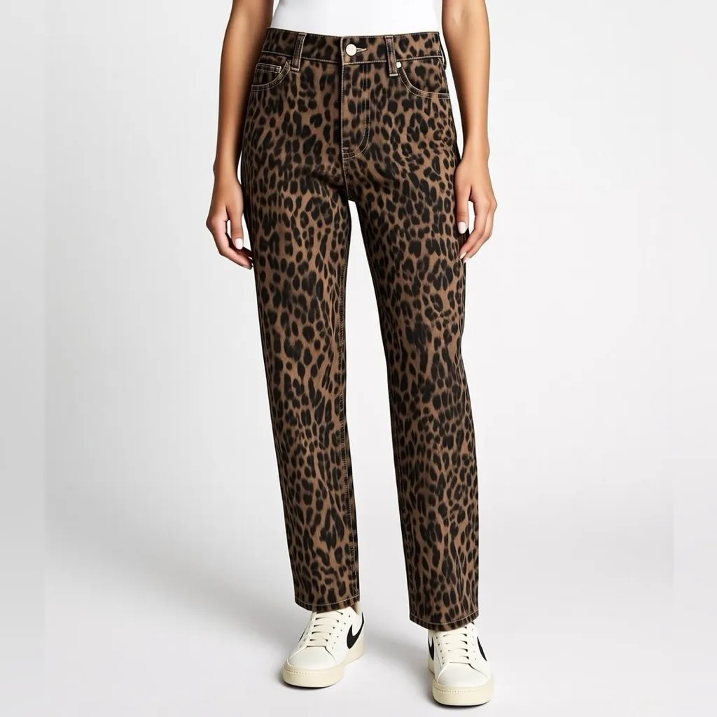 Style & Co Women's Curvy-Fit Skinny Jeans Black & Brown Animal print - Image 4
