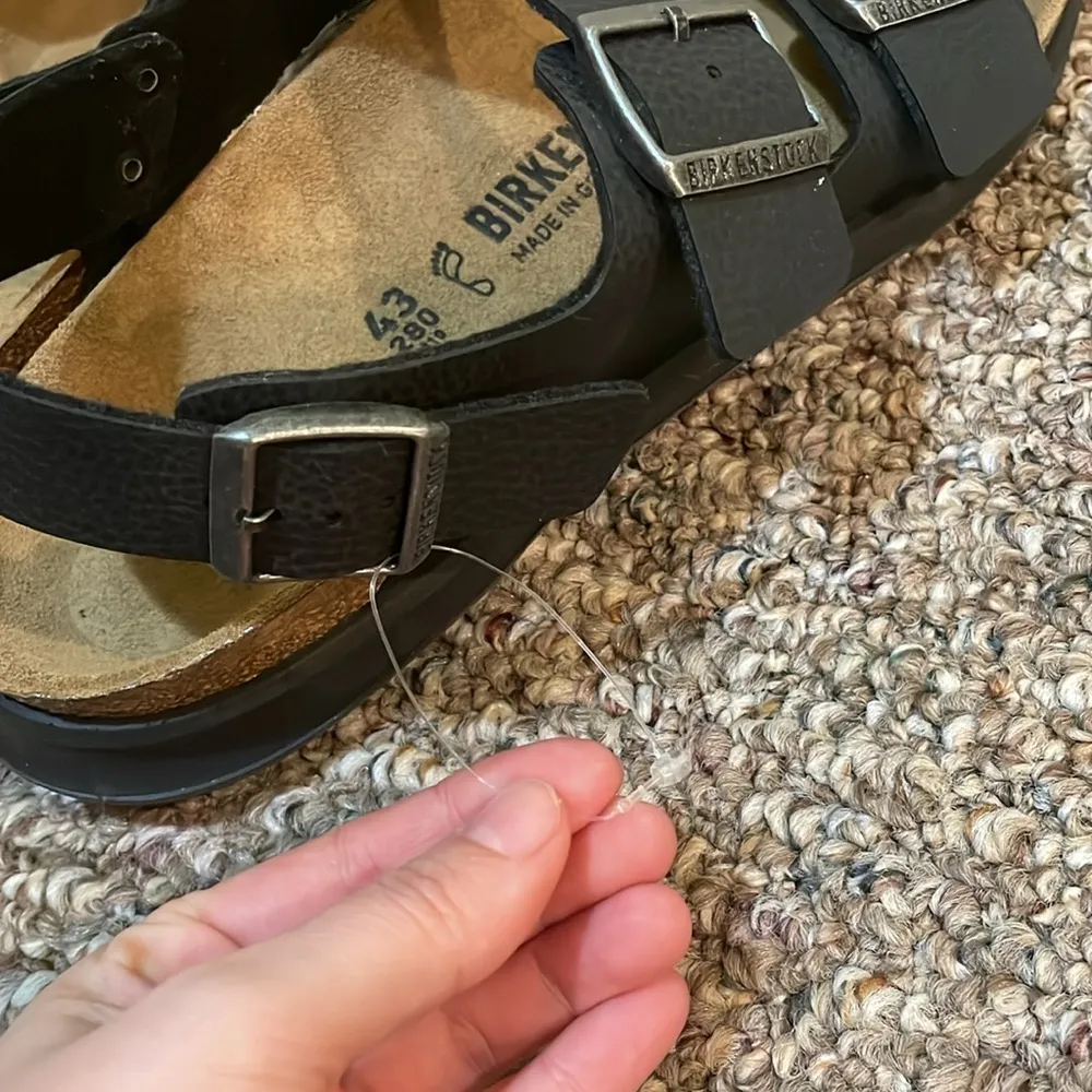 Women’s New Birkenstock Milano Insignia Black Oiled Leather Narrow Sandals - Image 8