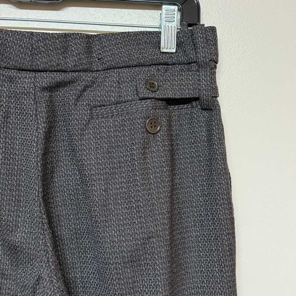 Chloe Vintage Womens Cropped Wide Leg Wool Trousers Anthracite Brown Tweed Sz 38 - Image 7